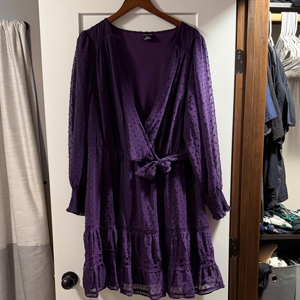 City Chic Deep Purple dress